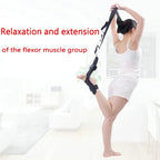 Black plantar fasciitis foot stretcher for muscle relaxation and extension
