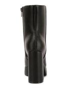 Rag Company platform ankle boots for women in black with a chunky heel and sleek design