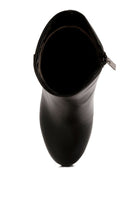 Rag Company sleek black platform ankle boots for women with a stylish zip closure