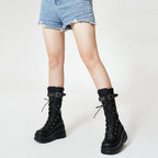 Platform Boots for Women Mid Calf Rave Goth Boot – sole and heel detail