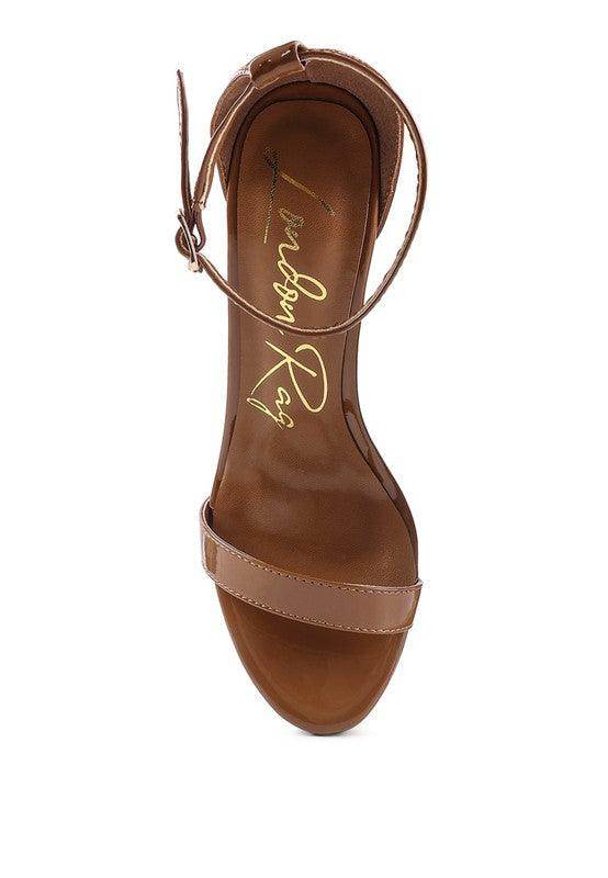 Rag Company Women's Nude Platform Heels for Summer with Adjustable Ankle Strap and Comfortable Design