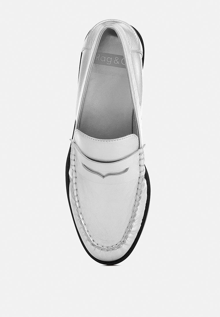 Mocassins en cuir véritable Plavia