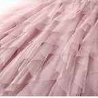 Pink pleated skirt skirt made from soft tulle for feminine style