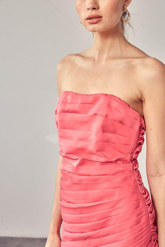 Women's Dresses Pleated Wrap Tube Dress