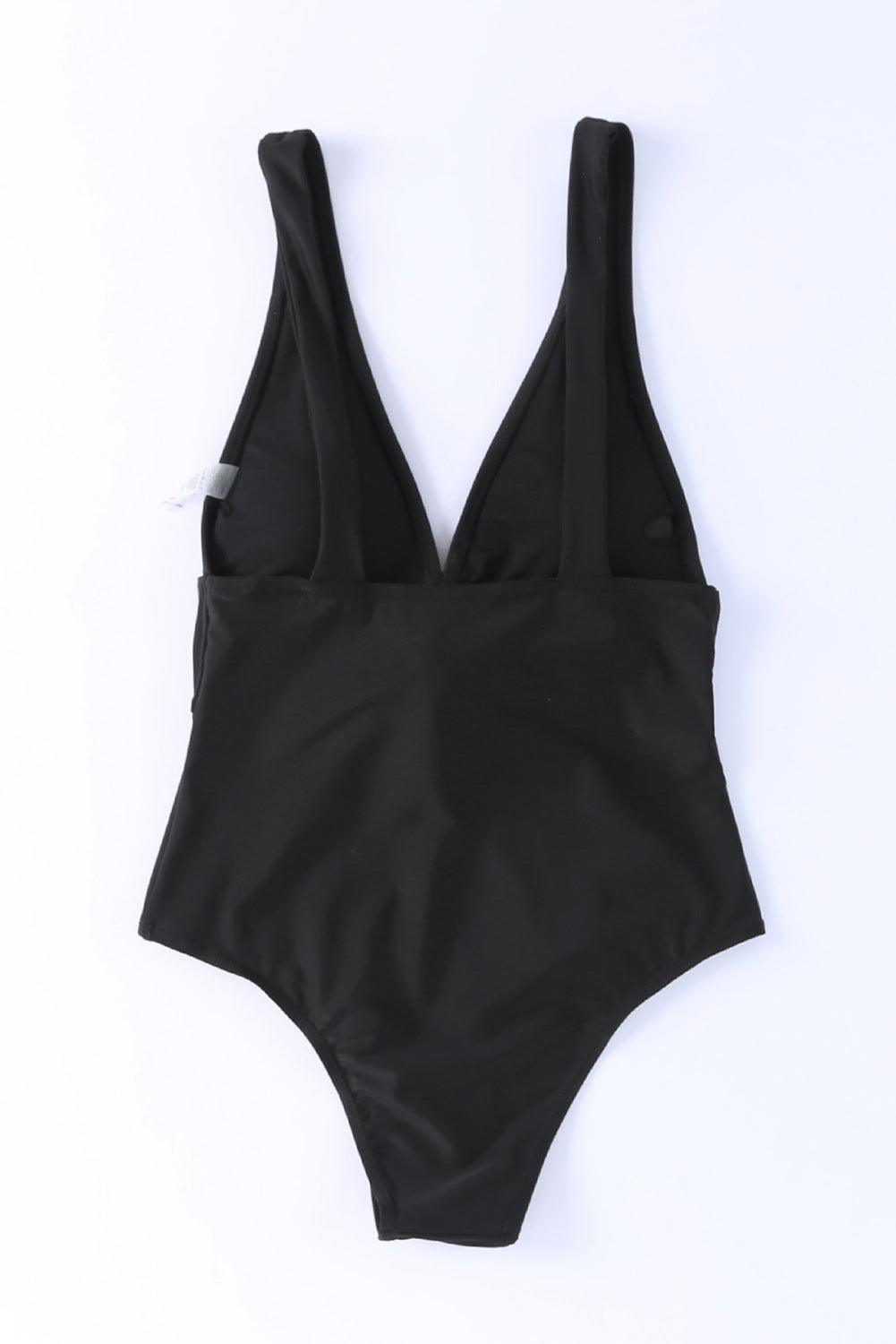 Women's Swimwear - 1PC Plunge Wide Strap One-Piece Swimwear