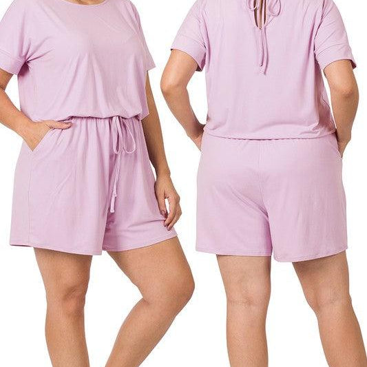 Women's Jumpsuits & Rompers Plus Brushed Dty Romper With Pockets
