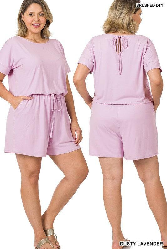 Women's Jumpsuits & Rompers Plus Brushed Dty Romper With Pockets