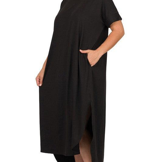 Women's Dresses Plus Brushed Dty Short Sleeve Maxi Dress