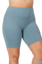 Women's Shorts Plus Brushed Wide Waistband Biker Shorts