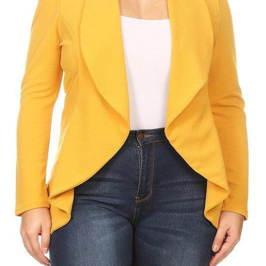 Women's Blazers Plus Casual Solid open front jacket blazer
