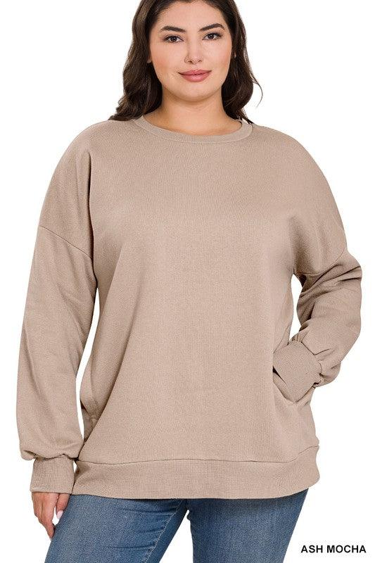 Women's Sweatshirts & Hoodies Plus Long Sleeve Round Neck Sweatshirt