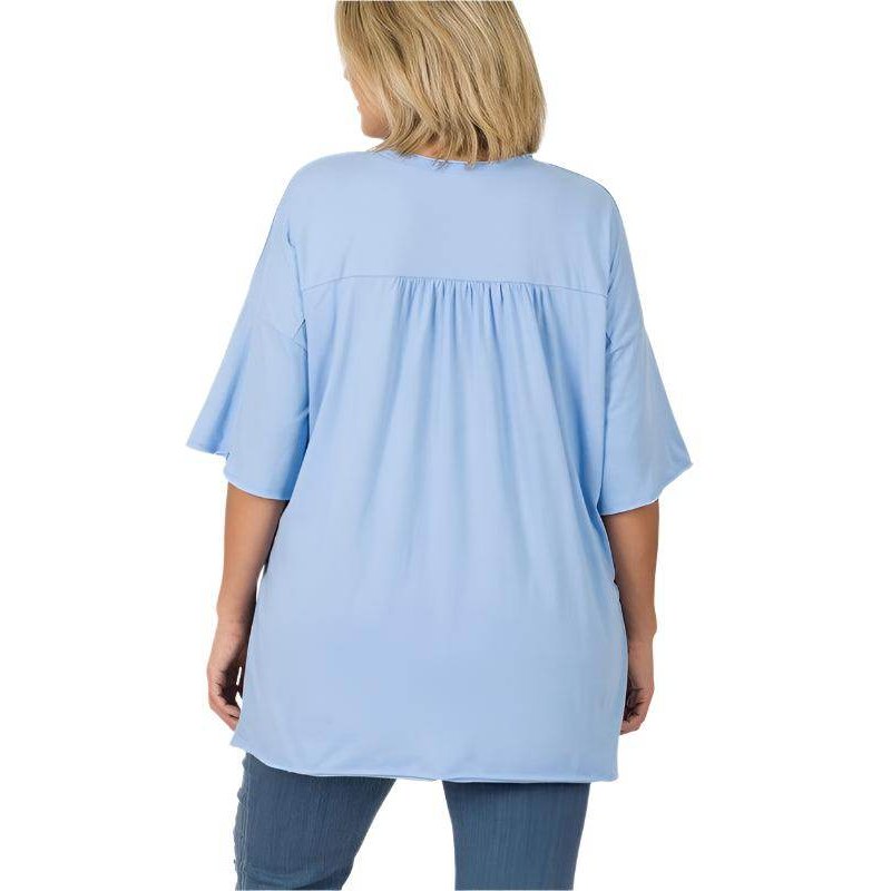 Plus Row Edge High-Low Hem Box Top - VacationGrabs