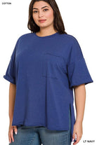 Women's Shirts Plus Row Edge High-Low Hem Box Top