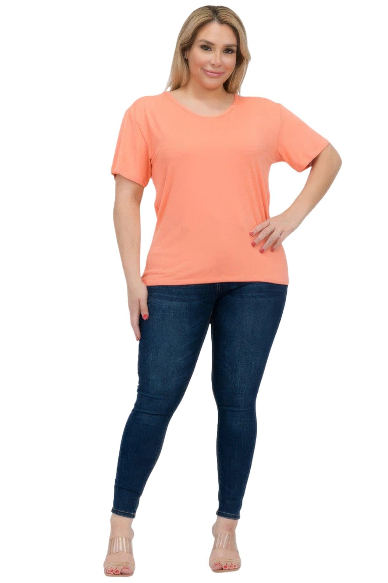 Women's Shirts Plus Size Basic Short Sleeve T-shirt