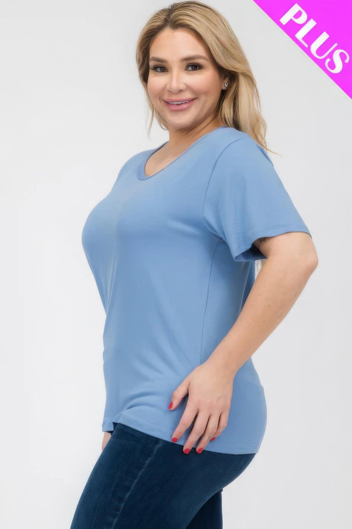 Women's Shirts Plus Size Basic Short Sleeve T-shirt