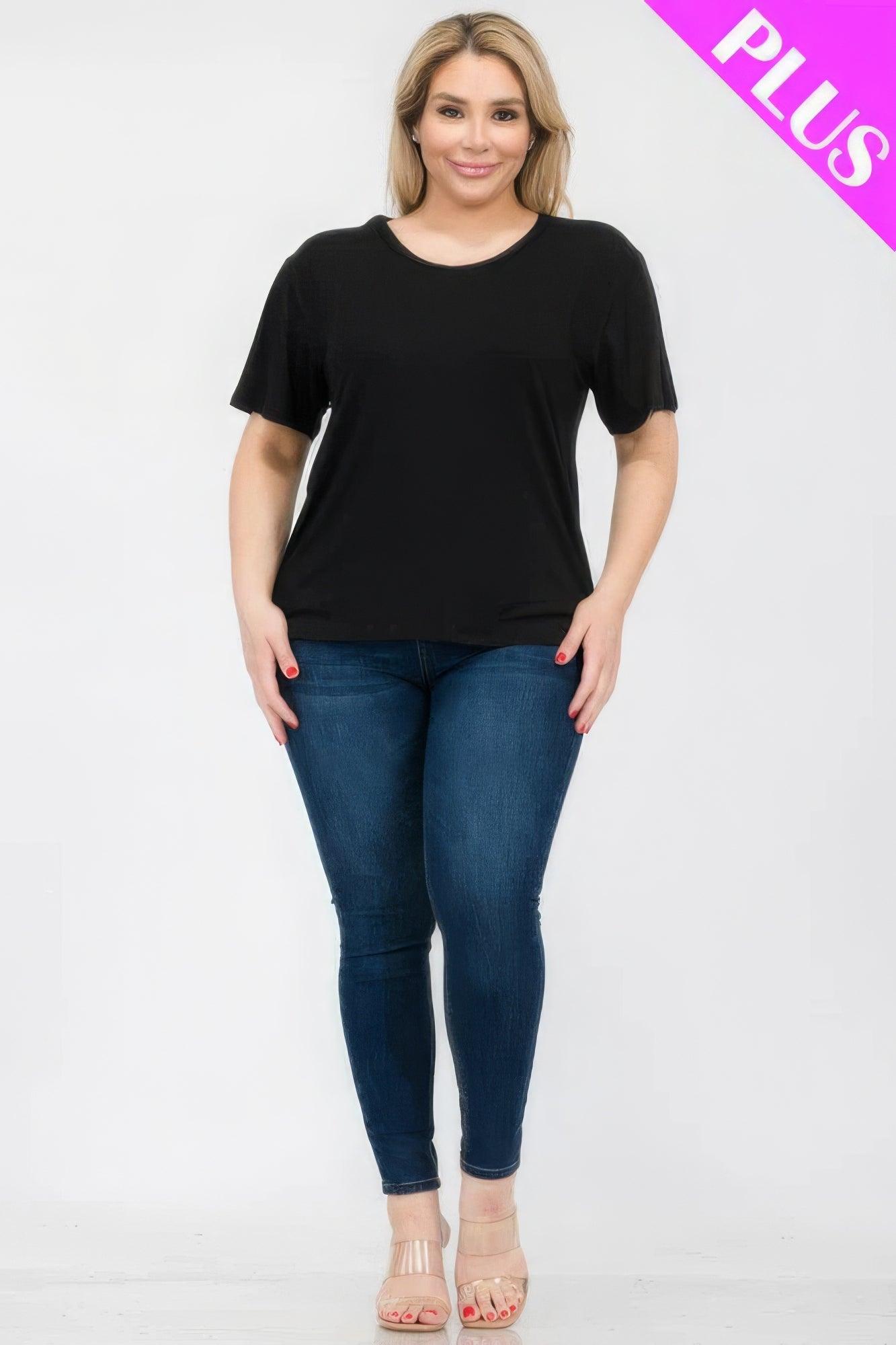 Women's Shirts Plus Size Basic Short Sleeve T-shirt