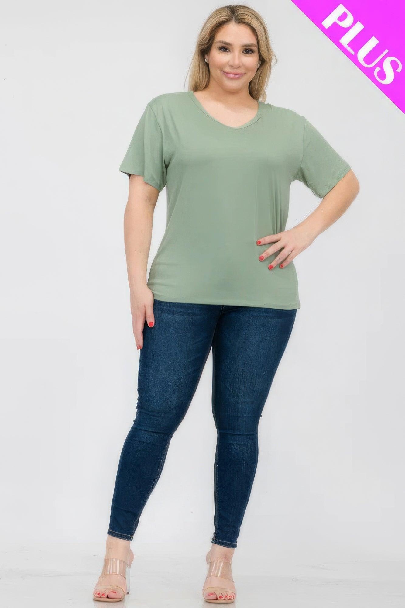 Women's Shirts Plus Size Basic Short Sleeve T-shirt