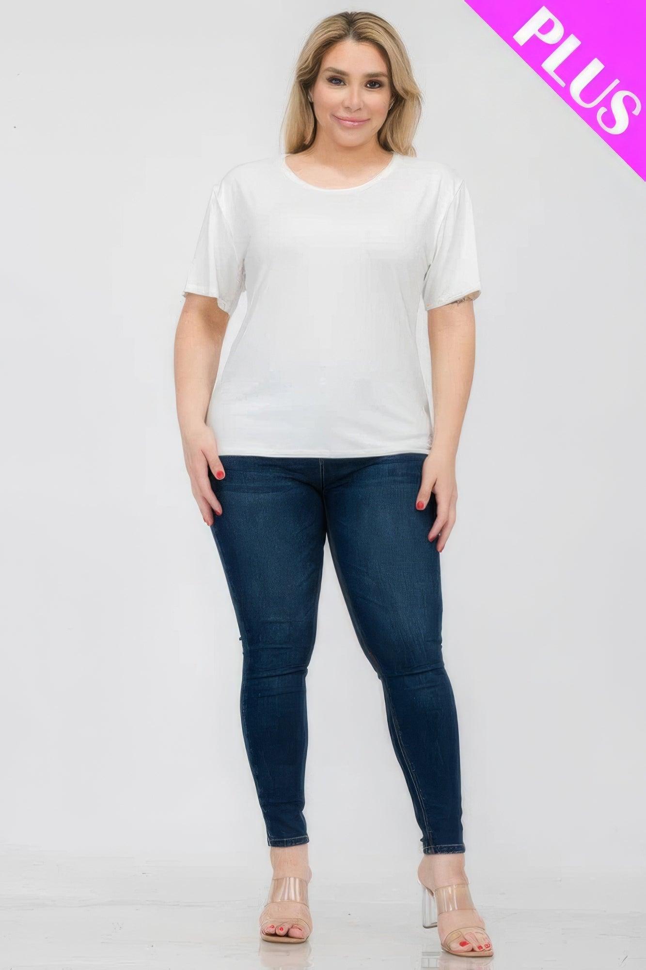 Women's Shirts Plus Size Basic Short Sleeve T-shirt