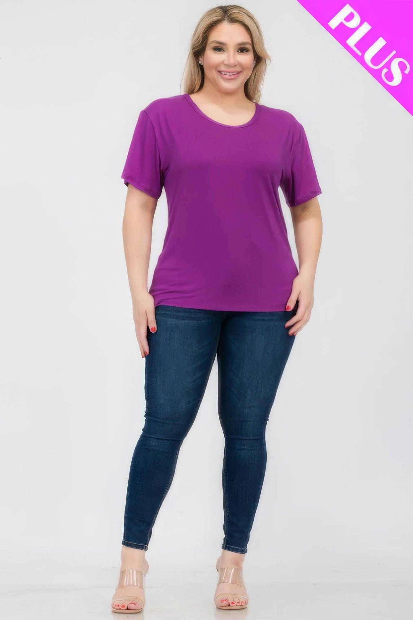 Women's Shirts Plus Size Basic Short Sleeve T-shirt