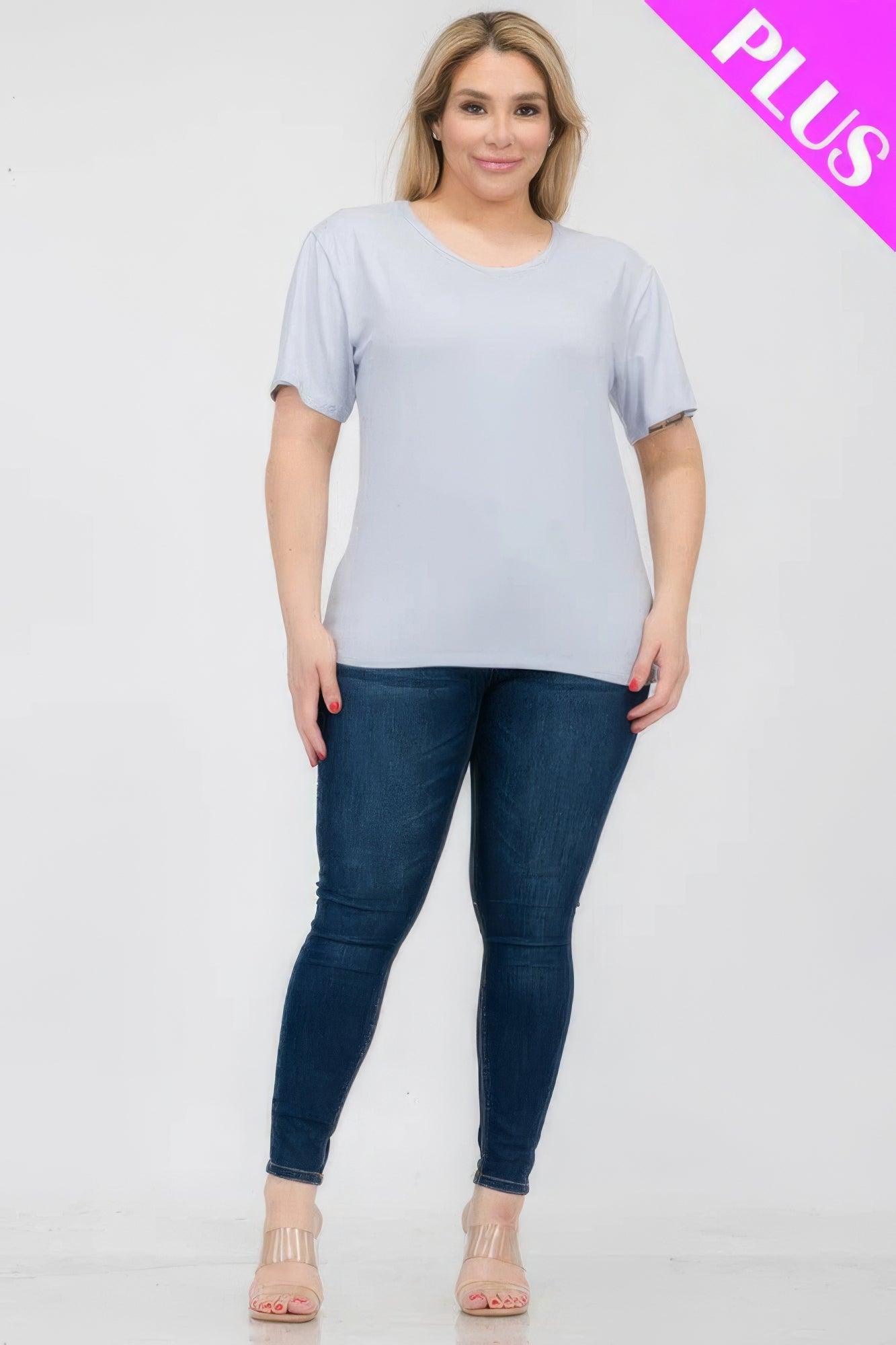 Women's Shirts Plus Size Basic Short Sleeve T-shirt