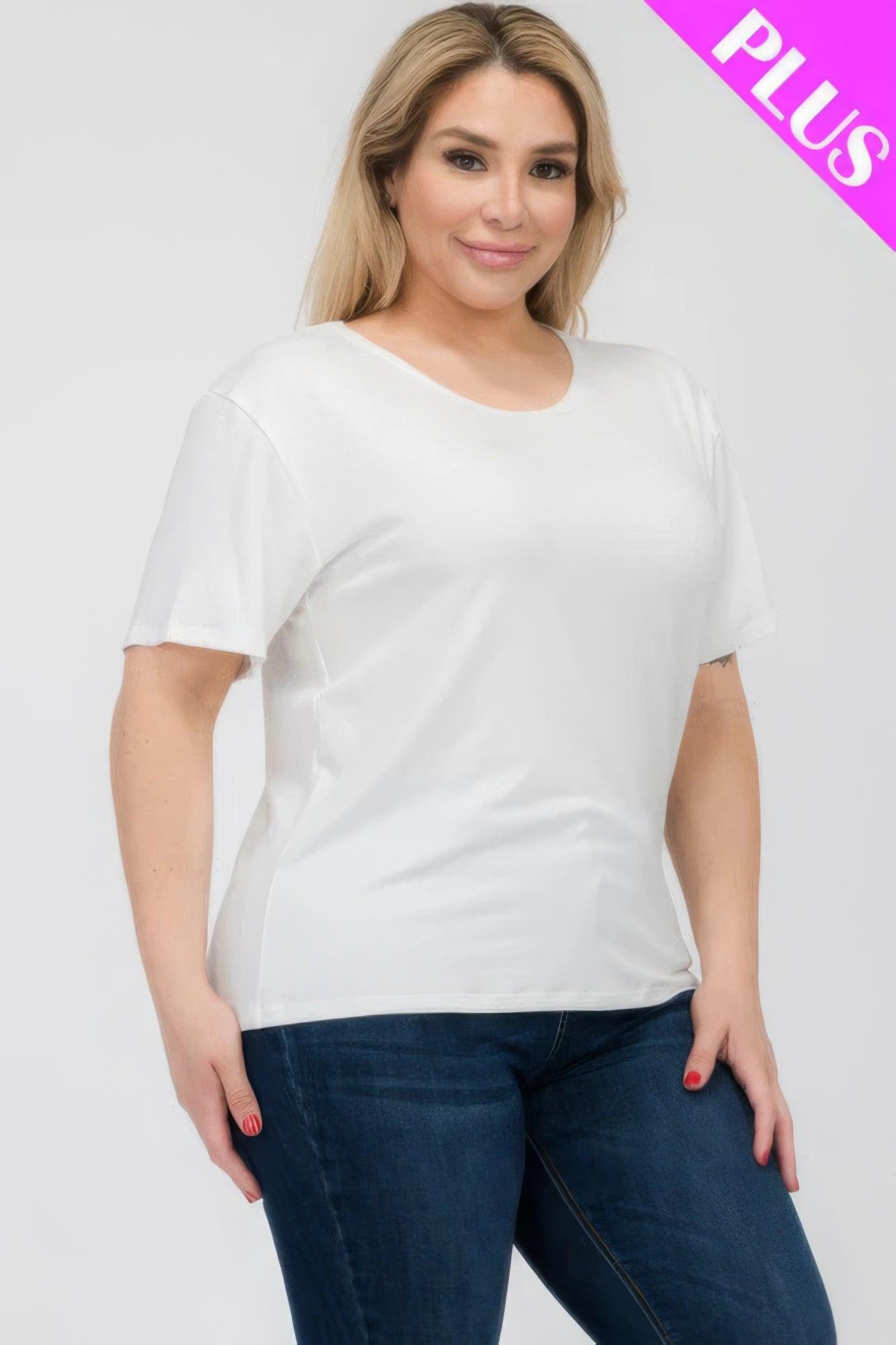 Women's Shirts Plus Size Basic Short Sleeve T-shirt