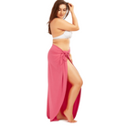 Plus size beach sarong in pink with a stylish knot design for a trendy swimwear cover up