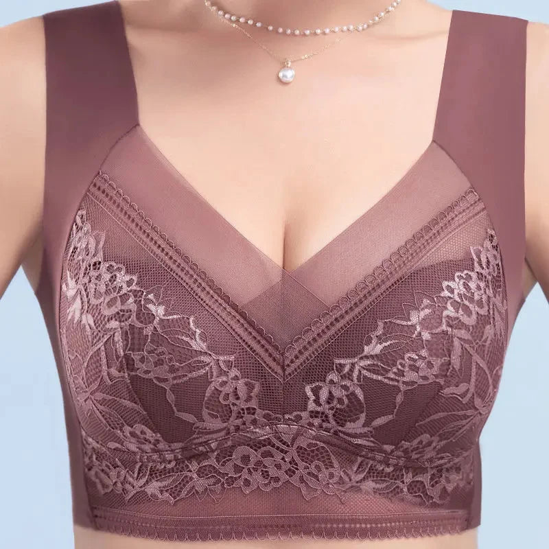 Women's plus size lace bralette in brown for everyday comfort