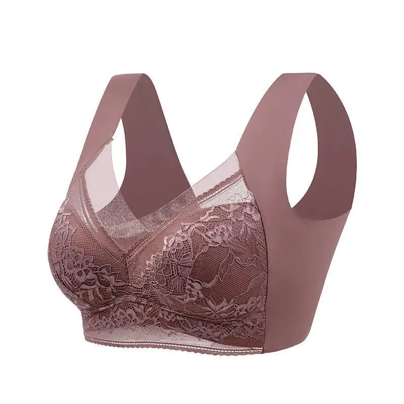 Women's plus size bra, brown lace, comfortable for daily wear, plus size bra shop