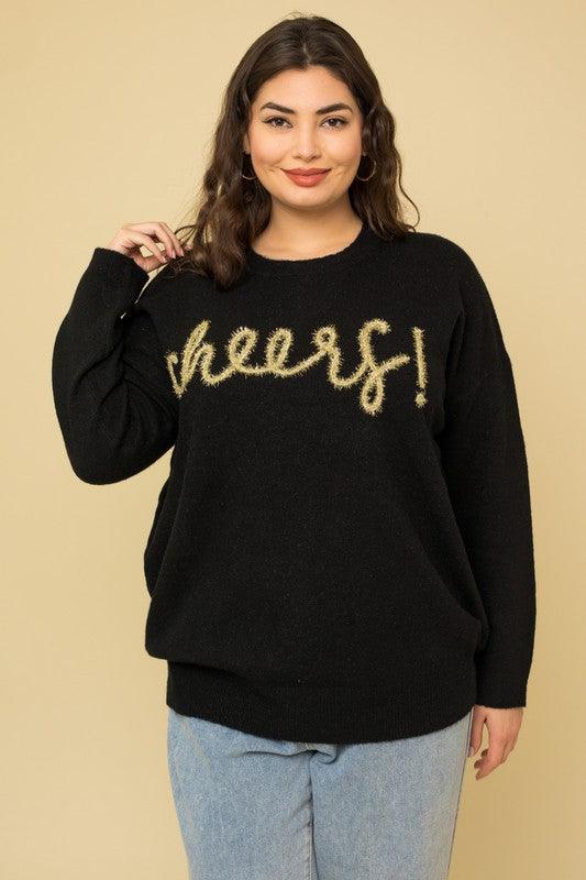 Women's Sweaters Plus Size Cheers Pullover Sweater