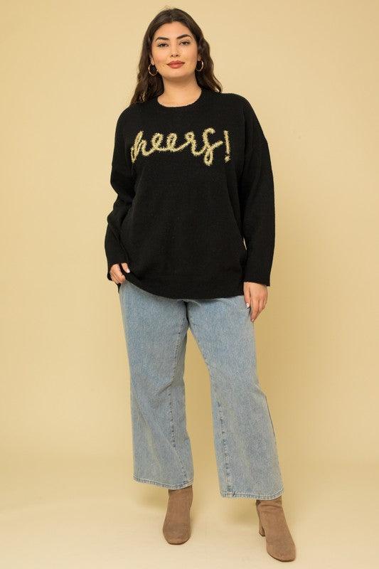 Women's Sweaters Plus Size Cheers Pullover Sweater