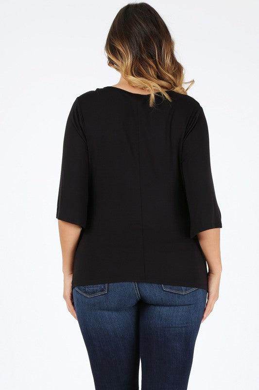 Plus Size Cowl Neck Basic Top - VacationGrabs
