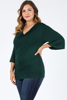 Women's Shirts Plus Size Cowl Neck Basic Top