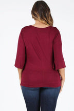 Plus Size Cowl Neck Basic Top - VacationGrabs