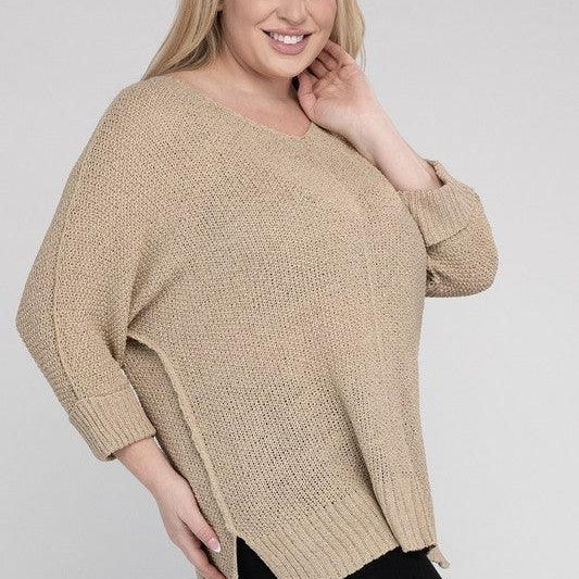 Women's Sweaters Plus Size Crew Neck Knit Sweater