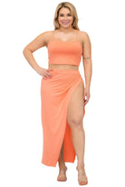 Women's Outfits & Sets Plus Size Crop Cami & Split Thigh Maxi Skirt Set