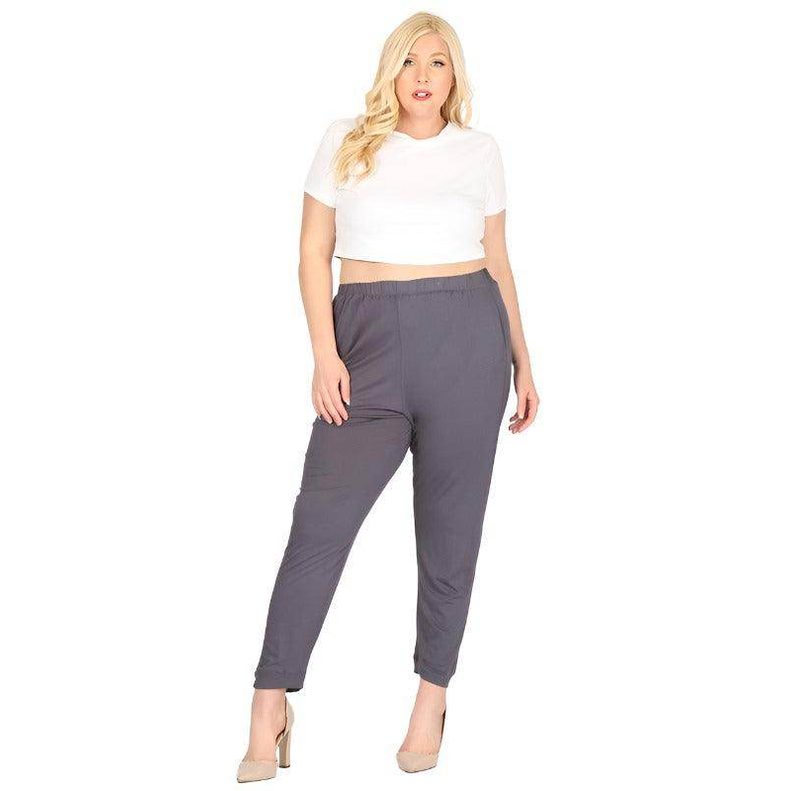 Plus Size High Waist Loose Fit Pants - VacationGrabs