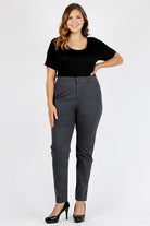 Women's Pants Plus Size High Waist Solid Stretch Jeans Pants