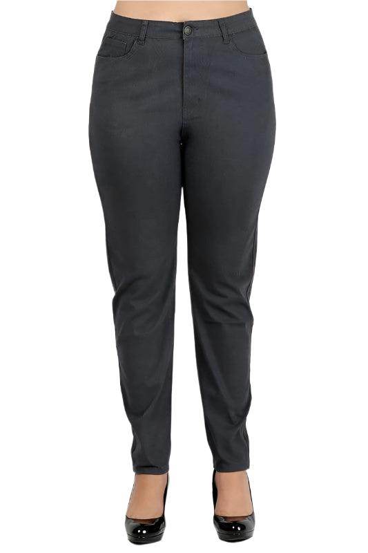 Plus Size High Waist Solid Stretch Jeans Pants - VacationGrabs