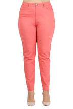 Plus Size High Waist Solid Stretch Jeans Pants - VacationGrabs