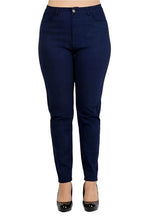 Plus Size High Waist Solid Stretch Jeans Pants - VacationGrabs
