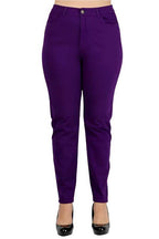 Plus Size High Waist Solid Stretch Jeans Pants - VacationGrabs