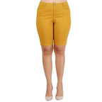 Plus Size High Waist Solid Stretch Shorts - VacationGrabs