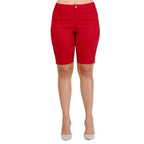 Plus Size High Waist Solid Stretch Shorts - VacationGrabs