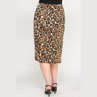 Back view of plus size leopard print skirt from VacationGrabs, perfect for chic summer outfits