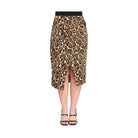 Plus size leopard print skirt with a slit design for a stylish and comfortable summer look