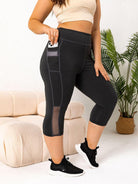 Women's Activewear Plus Size Pocketed High Waist Active Leggings