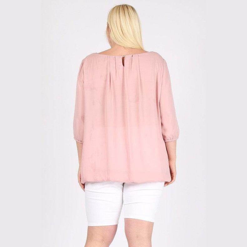 Plus Size Ruffle Round Neck Top - VacationGrabs