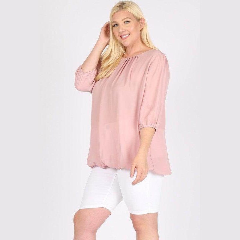 Plus Size Ruffle Round Neck Top - VacationGrabs