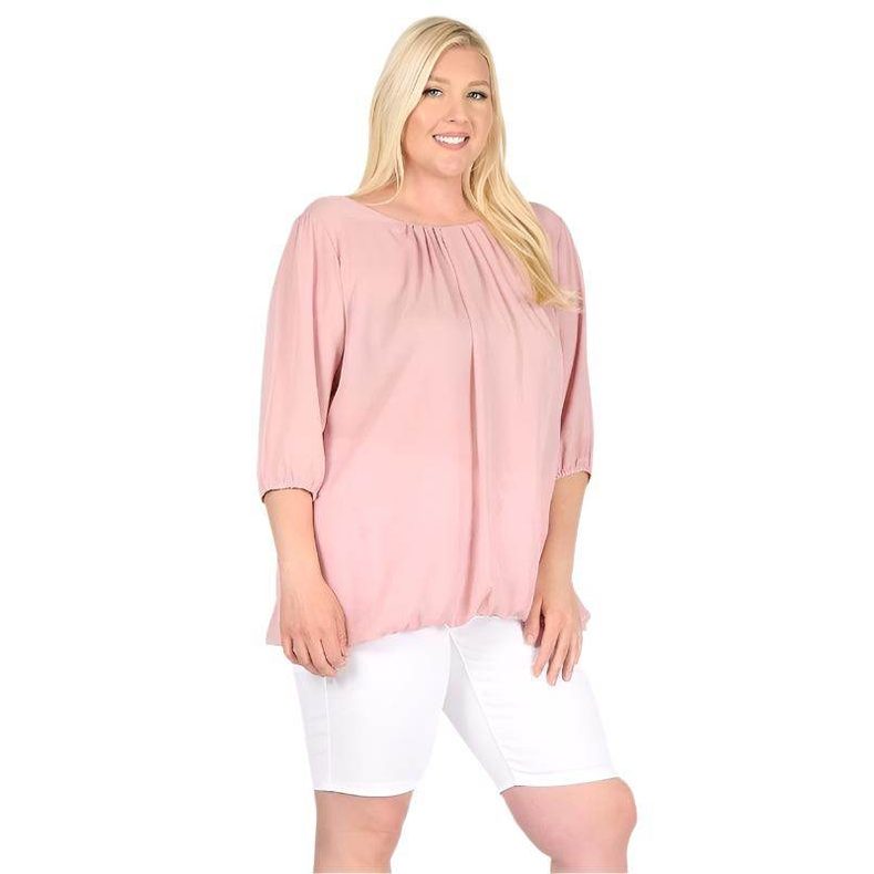 Plus Size Ruffle Round Neck Top - VacationGrabs