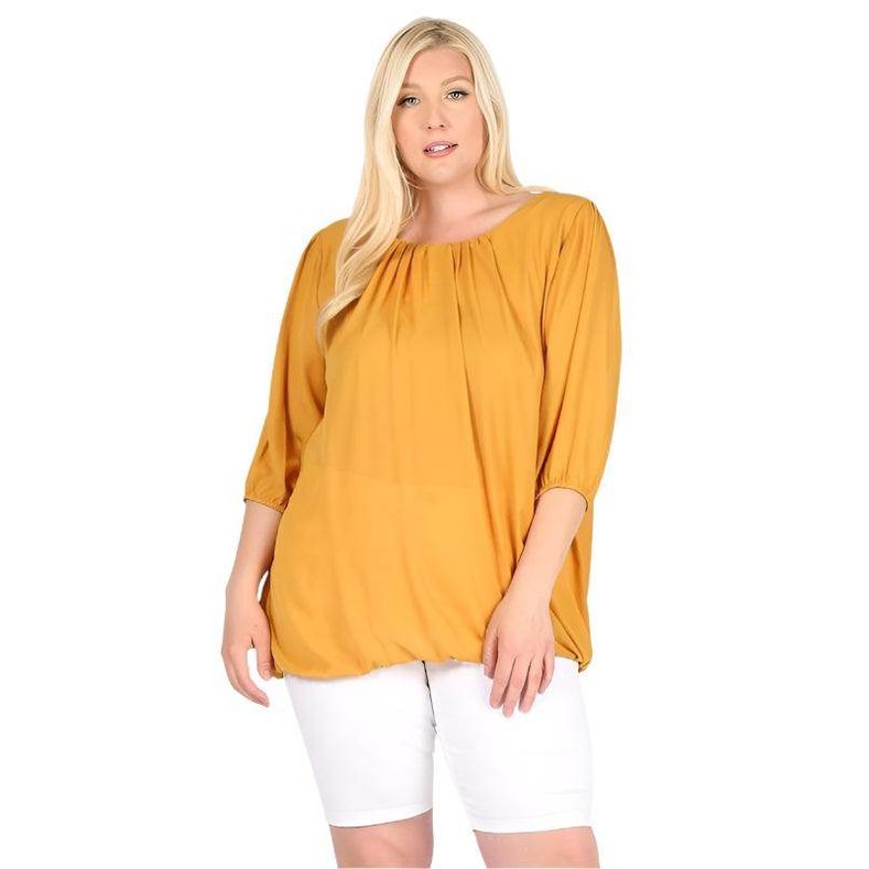 Plus Size Ruffle Round Neck Top - VacationGrabs